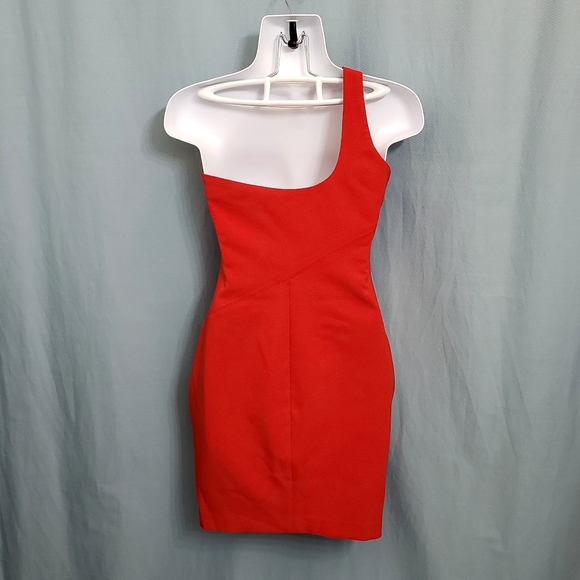NWT Likely Maisey One Shoulder Bodycon Mini Dress Scarlet Red Size 4 - Picture 7 of 14